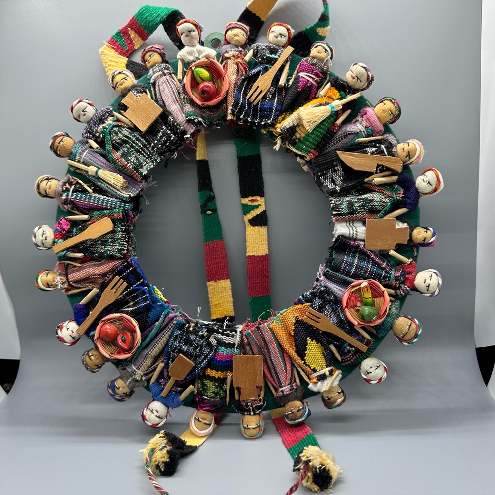 Guatemalan handmade doll wreath.